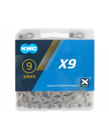 Łańcuch KMC X9 114L + spinka 9R + BOX