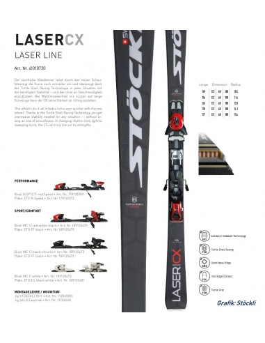 Narty Stockli Laser CX + MC12 149cm...
